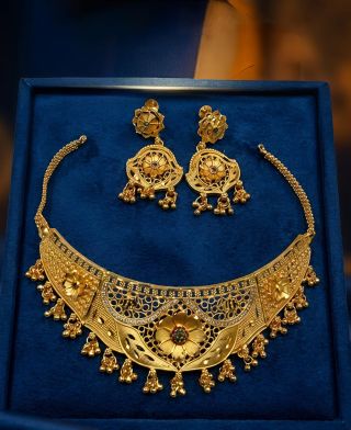 Choker Necklace With Ear Ring Cn0006