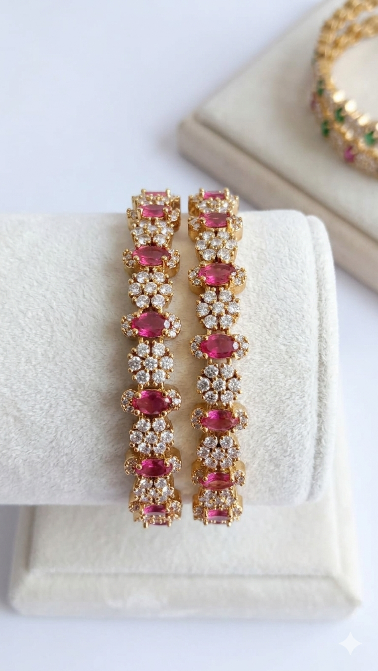 2.8 Iympon Bangle 8i0054 Pink With White