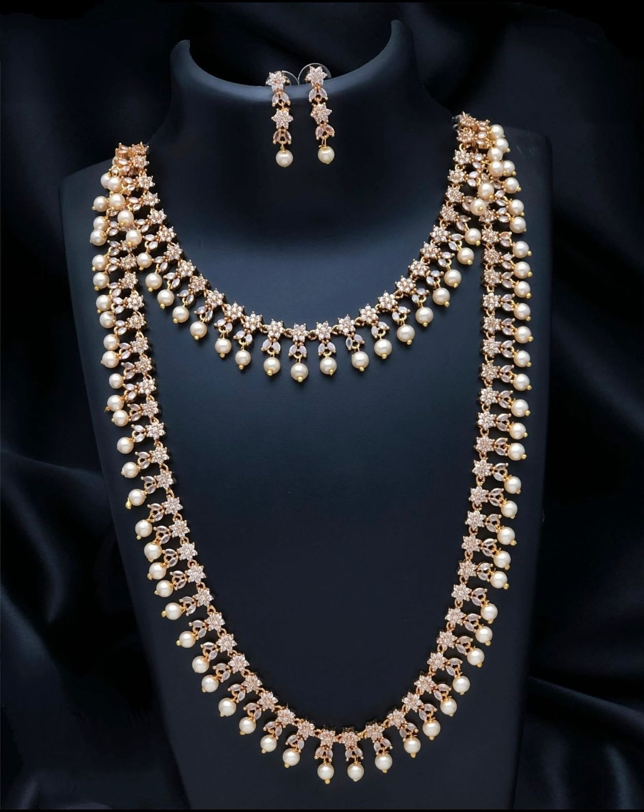 Aaram Necklace Combo Set White Sa0105
