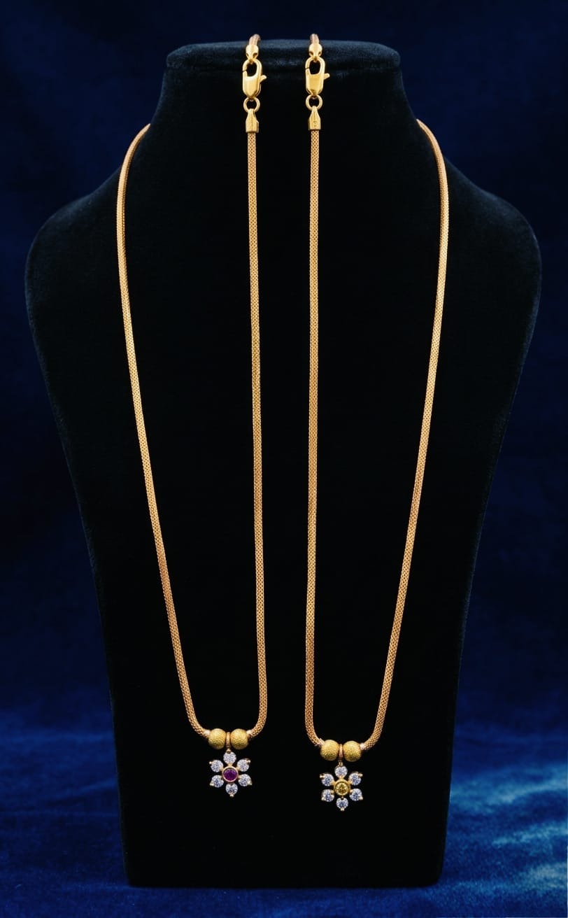 Single Stone Flower 18 Inch Chain Ei0182