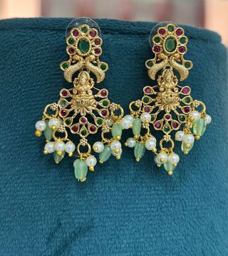 Lakshmi Matti Ear Ring Pearl Drops Se0034