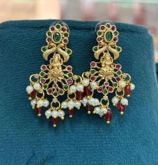 Lakshmi Matti Ear Ring Red Drops Se0037