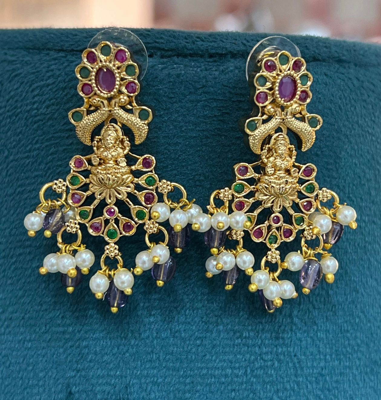 Lakshmi Matti Ear Ring Pearl Drops Se0035