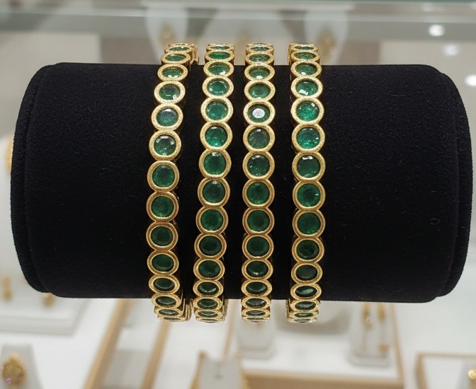 2.10 Green Panchalogam Attigai Bangle