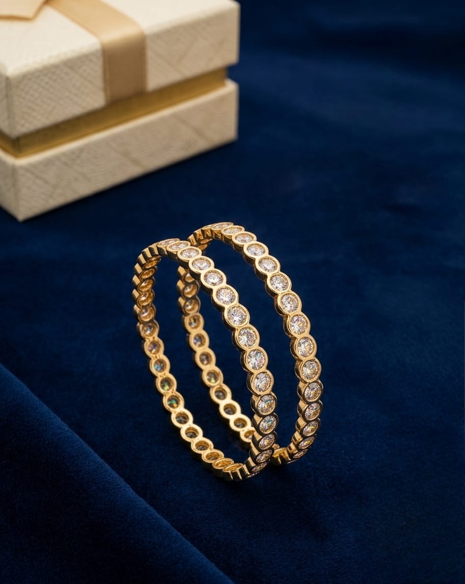 2.10 Panchalogam White Stone Attigai Bangle