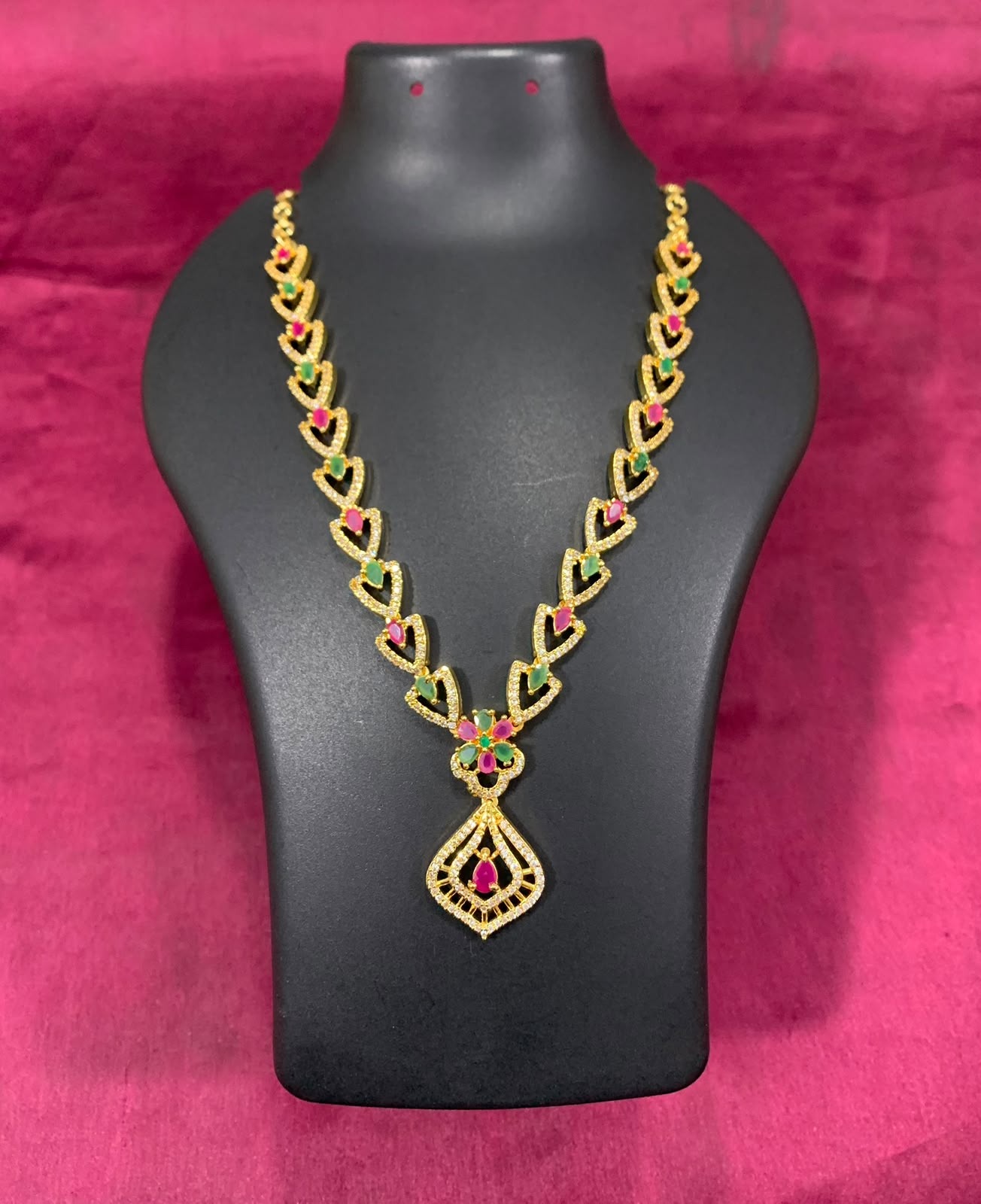 Ad Stone Heart Necklace Multi Sn0250