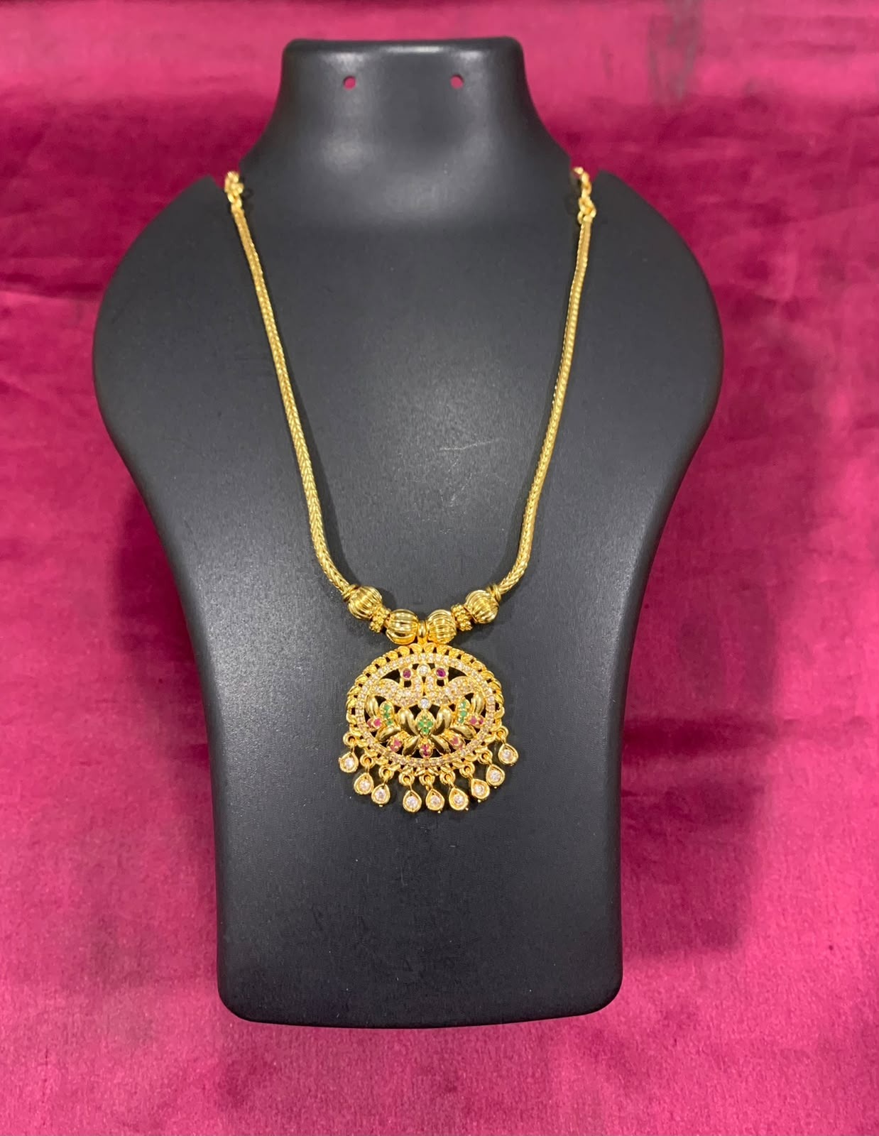 Ad Stone Peacock Chain Necklace Multi Sn0239