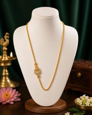 Lakshmi Flower White Saradu Mogappu Chain Sm0030