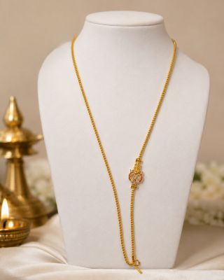Lakshmi Flower Pink With White Saradu Mogappu Chain Sm0029