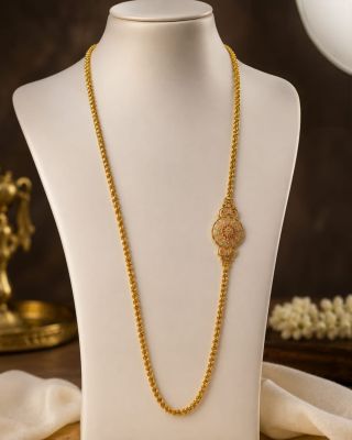 Wheel Pink With White Saradu Mogappu Chain Sm0026