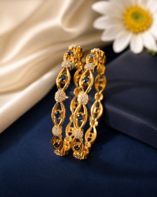 2.4 Ad Stone Bangle Navy Blue With White 24ad0038	