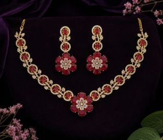 Ad Stone Necklace With Earring Ne0076