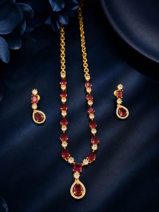 Ad Stone Necklace With Ear Ring An0050