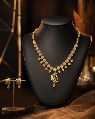 Forming Necklace With Ear Ring Fn0020