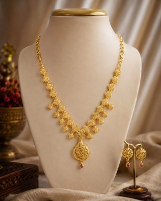 Forming Necklace With Ear Ring Fn0021