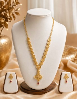 Forming Necklace With Ear Ring Fn0022