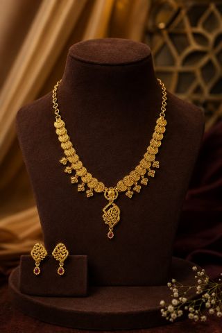 Forming Necklace With Ear Ring Fn0024