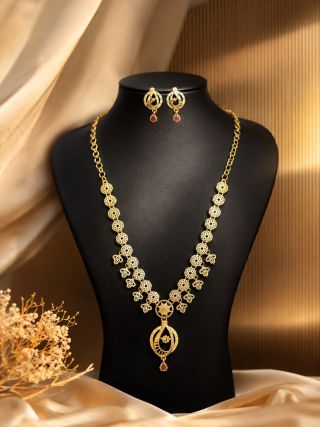 Forming Necklace With Ear Ring Fn0025