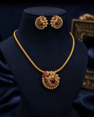 Ad Stone Necklace With Ear Ring An0058