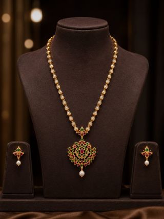 Ad Stone Necklace With Ear Ring An0056