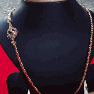 Enamel Peacock Mogappu Chain