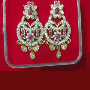 White Rose Stone Ear Ring