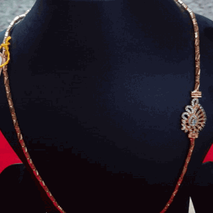 White Stone Mogappu Gold Covering Chain