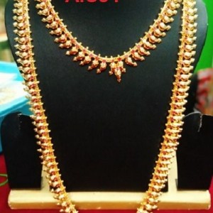 Mango Long Aaram with Necklace
